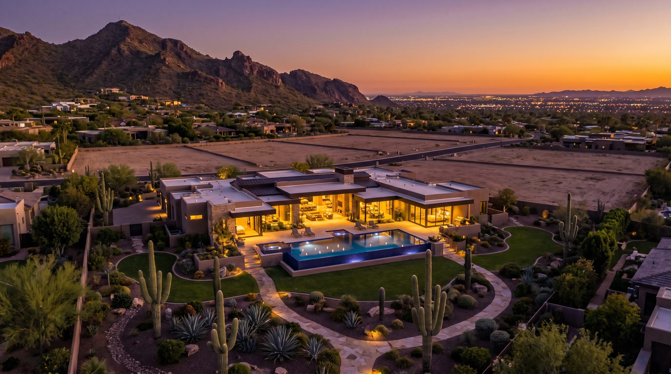 Aerial view of Mummy View Estates site in Paradise Valley